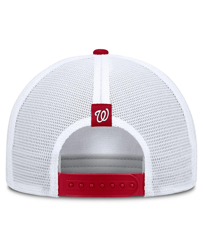 Men's Nike Khaki/Red Washington Nationals Rise A-Frame Trucker Adjustable Hat