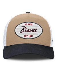 Men's Nike Khaki/Black Atlanta Braves Rise A-Frame Trucker Adjustable Hat