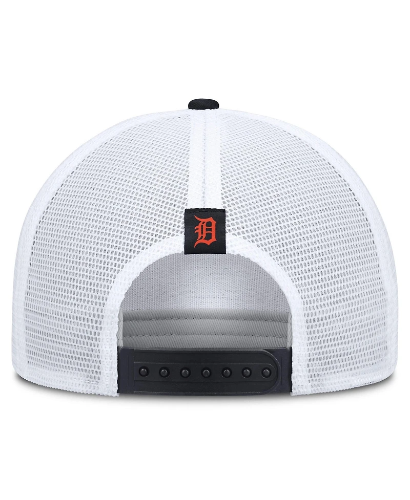 Men's Nike Khaki/Navy Detroit Tigers Rise A-Frame Trucker Adjustable Hat