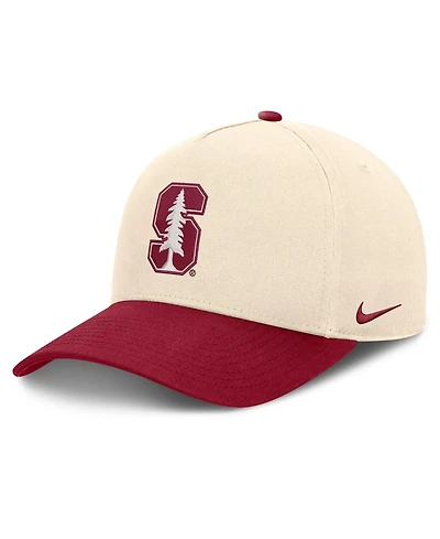 Nike Men's and Women's Natural/Cardinal Stanford Cardinal Campus Prep Rise Adjustable Hat