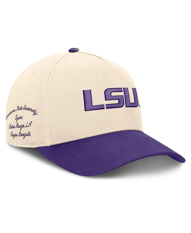 Nike Men's and Women's Natural/Purple Lsu Tigers Campus Prep Rise Adjustable Hat