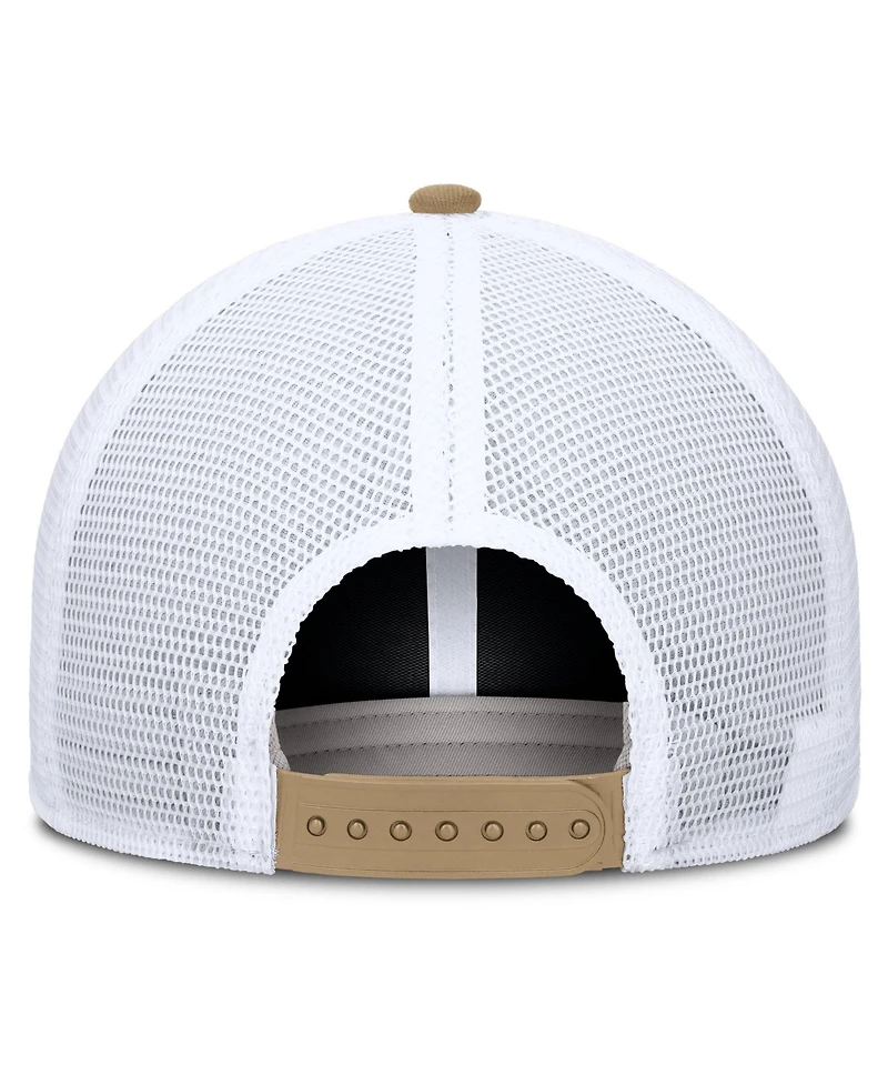Nike Men's and Women's Beige/Royal Duke Blue Devils Primetime Arched Trucker Adjustable Hat
