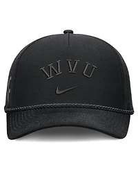 Nike Men's and Women's Black West Virginia Mountaineers Campus Prep Tonal Rope Rise 5-Panel Adjustable Hat