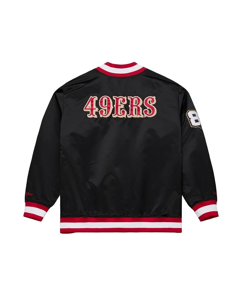 Mitchell & Ness Men's Black San Francisco 49ers 80th Anniversary Heavyweight Satin Full-Snap Jacket