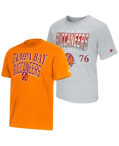 Starter Men's Orange/Heather Gray Tampa Bay Buccaneers Two-Pack Throwback Logo T-Shirt Set