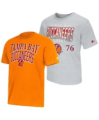 Starter Men's Orange/Heather Gray Tampa Bay Buccaneers Two-Pack Throwback Logo T-Shirt Set
