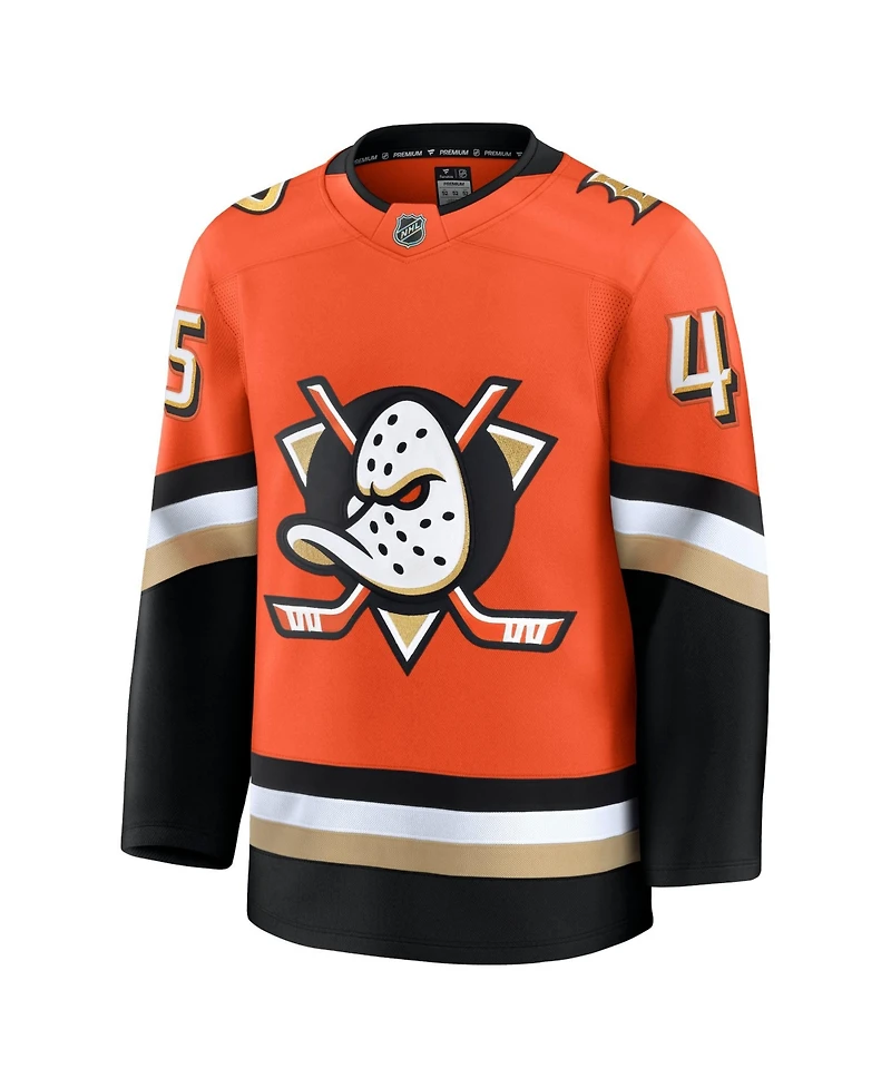 Men's Fanatics Beckett Sennecke Orange Anaheim Ducks Home Premium Jersey