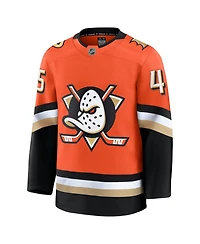 Men's Fanatics Beckett Sennecke Orange Anaheim Ducks Home Premium Jersey