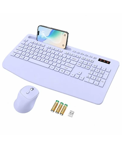 Lofree Wireless Ergonomic Silent-Typing Keyboard and Mouse Combo Compatible with Mobile Devices, Tablets, and Computers