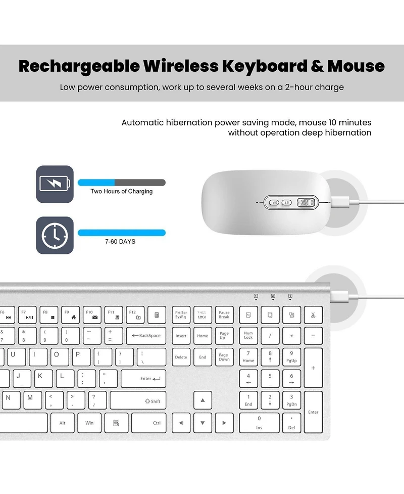 Lofree Wireless Rechargeable Silent Keyboard and Mouse Set
