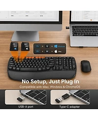 Lofree Wireless Ergonomic Adjustable Keyboard and Mouse Combo, Compatible with Windows macOS