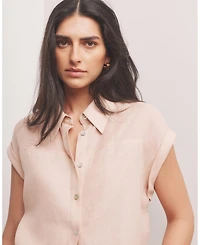 Mint Velvet Women's Linen Blend Panel Shirt