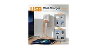 Tessan Wall Outlet Extender with 2 Usb C, 1875W for Home, Office and Travel