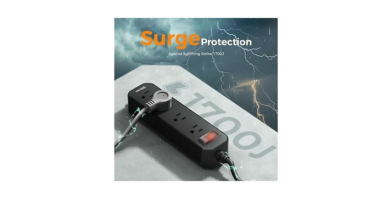 Tessan Power Strip with Usb Charging with 25 Feet, 4 Outlets, 1250W for Home, Office and Travel