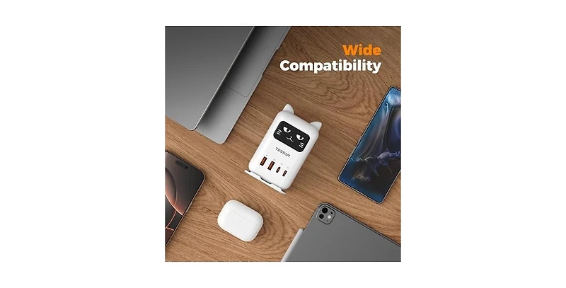 Tessan Multi-Port Usb Charging Station with 65W, 2 Usb-c, 2 Usb-a for Home, Office and Travel