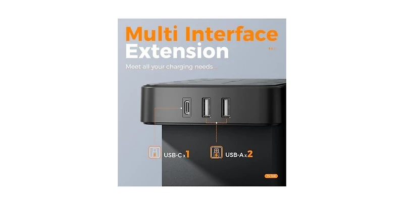 Tessan Power Strip with Usb Charging with 6FT, 8 Outlets, 1 Usb C for Home, Office and Travel