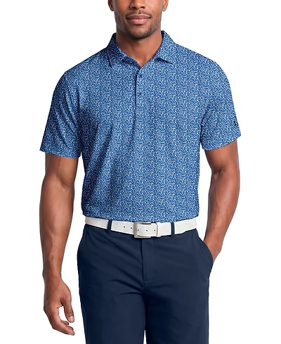Pga Tour Men's Classic Floral Confetti Print Golf Polo Shirt