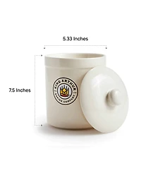 King Arthur Baking Company Ceramic 1-Quart Classic Sourdough Storage Crock with Lid