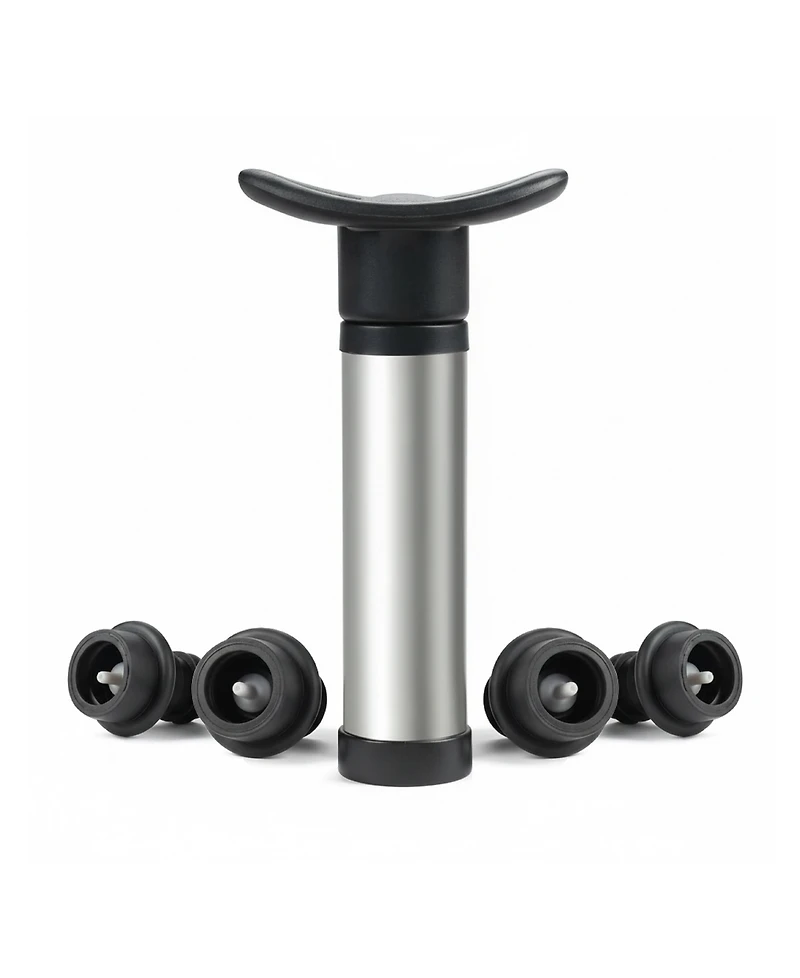 Hic Kitchen Bar 5-Piece Wine Saver Vacuum Sealer Pump and Stopper Set