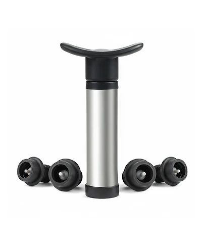 Hic Kitchen Bar 5-Piece Wine Saver Vacuum Sealer Pump and Stopper Set