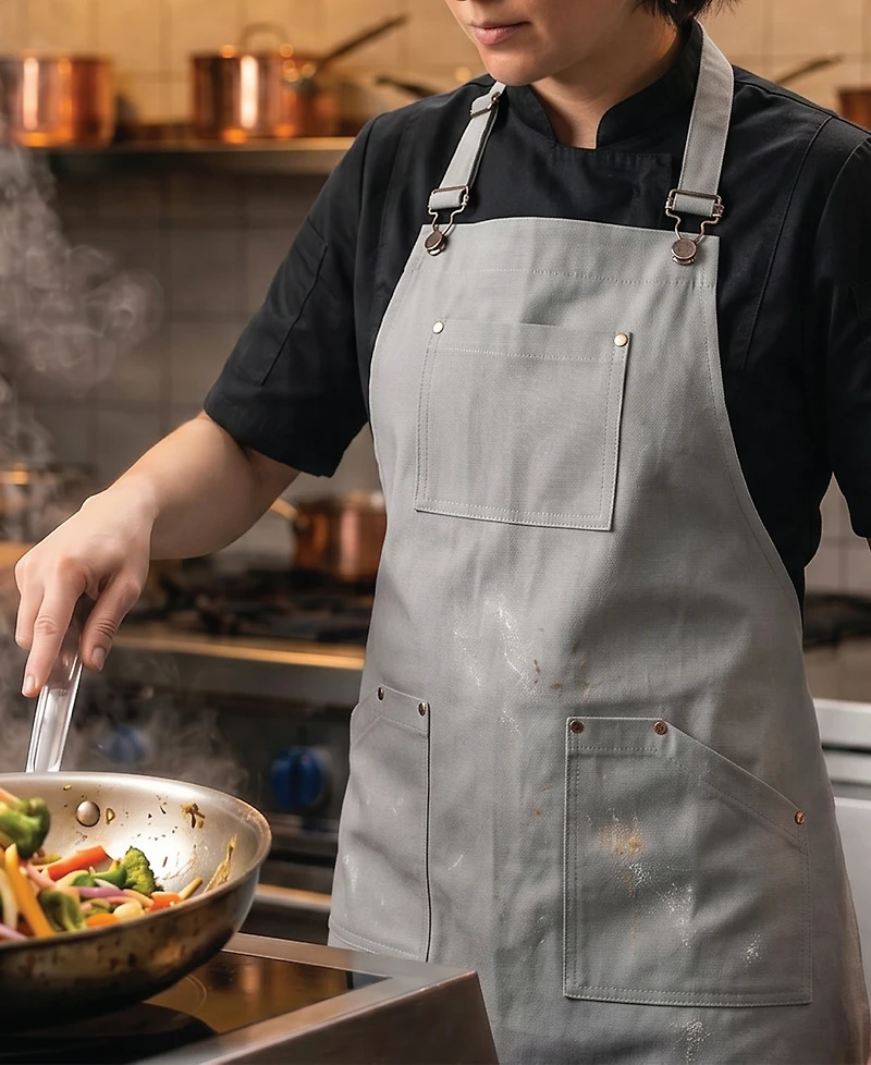 Cat Cora Heavyweight Cotton Canvas 28" Adjustable Kitchen Apron