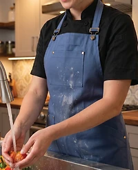 Cat Cora Heavyweight Cotton Canvas 28" Adjustable Kitchen Apron