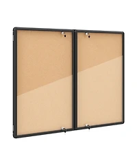Sugift Enclosed Bulletin Board with Aluminum Frame and Felt Surface