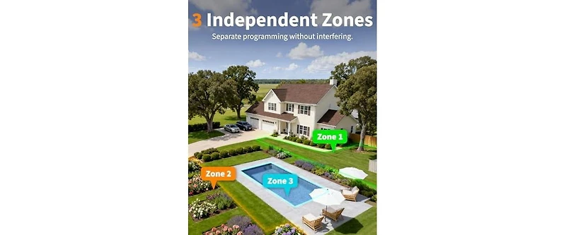 Tessan Brass 3-Zone WiFi Water Timer with App and Voice Control, 18 Irrigation Programs, Rain Delay and Mist Mode