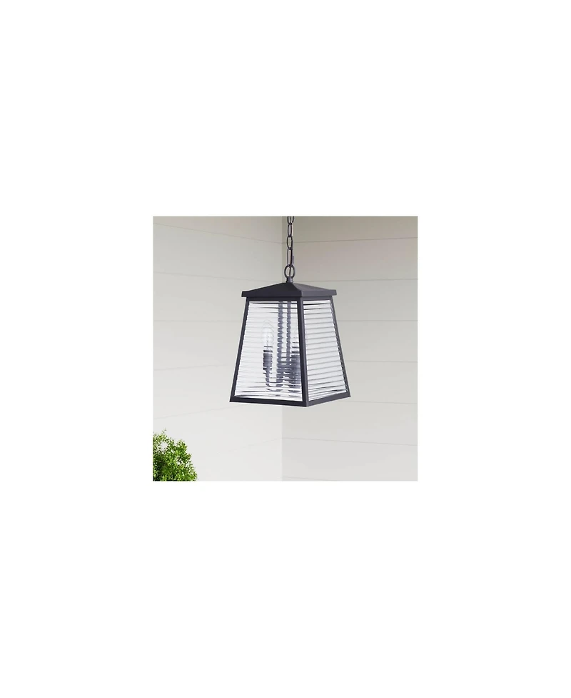Craftmade Armstrong 12 3/4" High Black and Glass Outdoor Hanging Light
