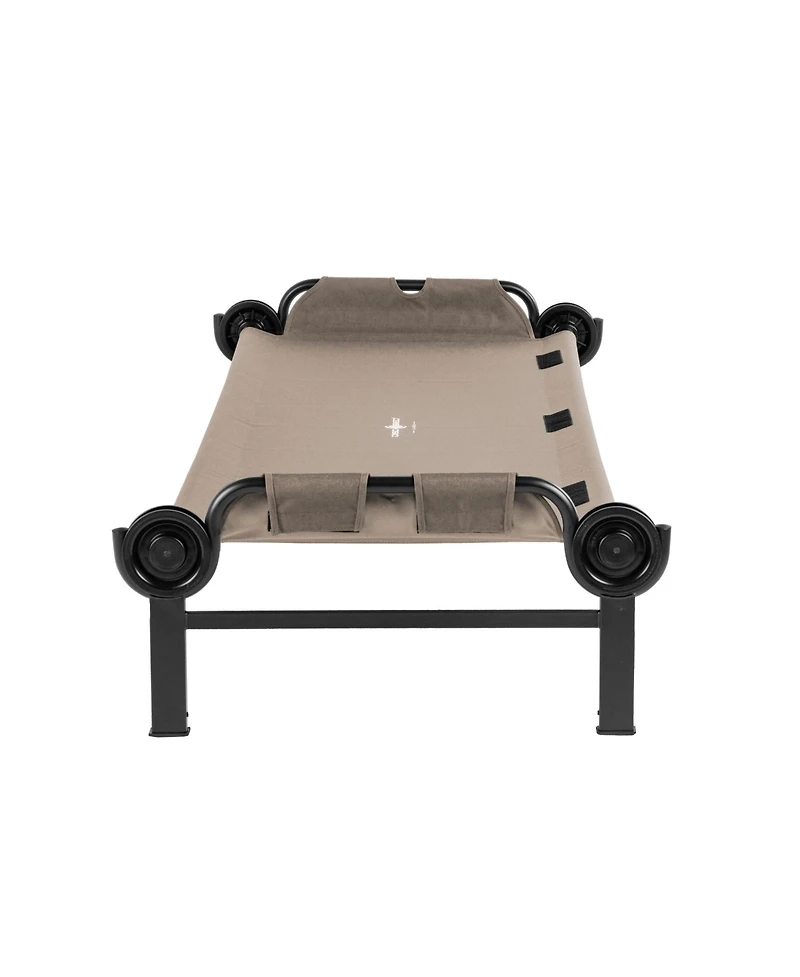 Disc-o-Bed Single Cot, Portable Sleep Solution for Tents and Cabins, Tan, Large