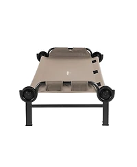 Disc-o-Bed Single Cot, Portable Sleep Solution for Tents and Cabins, Tan, Large