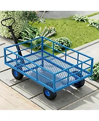S/M/L/Xl Steel Garden Wheelbarrow, Heavy Duty Utility Cart with 500/900/1200/1400 lbs Capacity for Lawn Farm Garden, 7 Colors