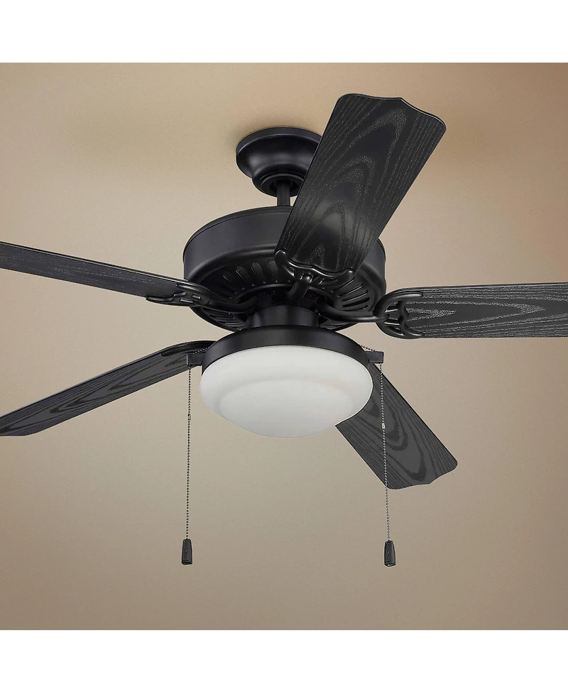 52" Craftmade Enduro Matte Black Led Outdoor Pull Chain Ceiling Fan