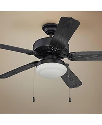 52" Craftmade Enduro Matte Black Led Outdoor Pull Chain Ceiling Fan