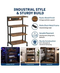 Gaomon 4-Tier Gaming Console Stand with Shelves, Heavy Duty Video Game Organizer, Media Storage Rack for Living Room Bedroom Game Room