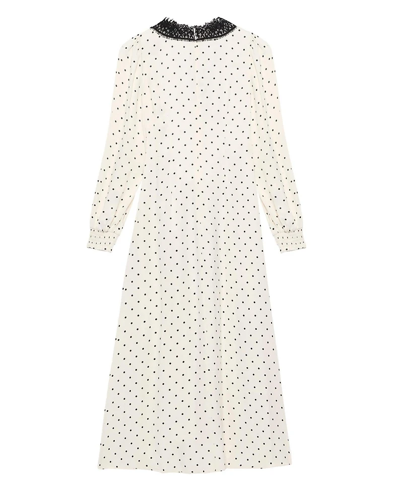 Mint Velvet Women's Polka Dot V-Neck Long-Sleeve Wrap Maxi Dress