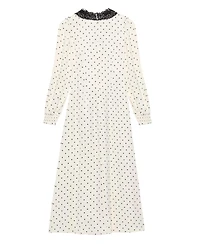 Mint Velvet Women's Polka Dot V-Neck Long-Sleeve Wrap Maxi Dress