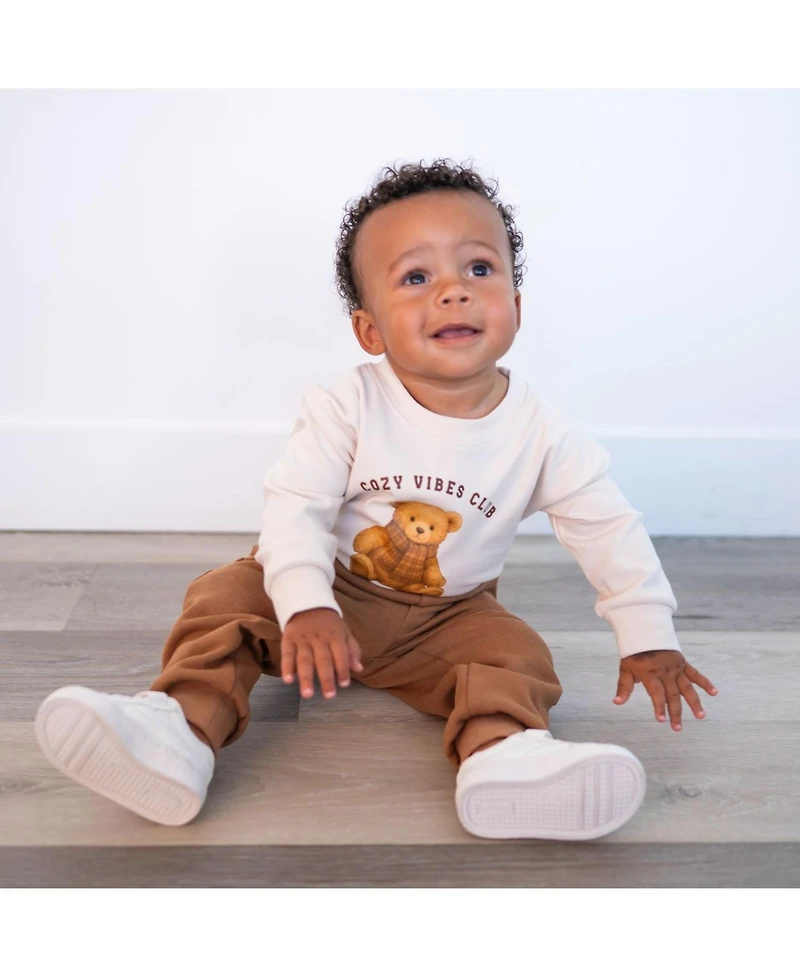 Sweet Wink Baby Boys Cozy Teddy Long Sleeve Romper