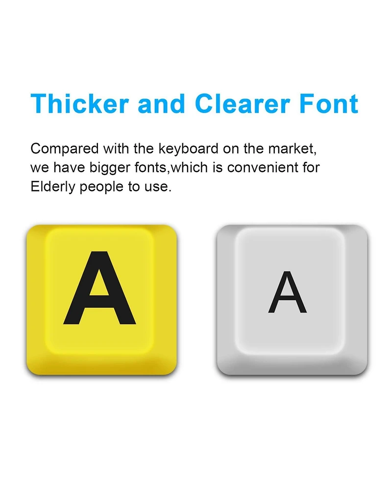 Lofree Large Print Wired Keyboard High Contrast Oversized Letters For Low Vision