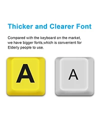 Lofree Large Print Wired Keyboard High Contrast Oversized Letters For Low Vision