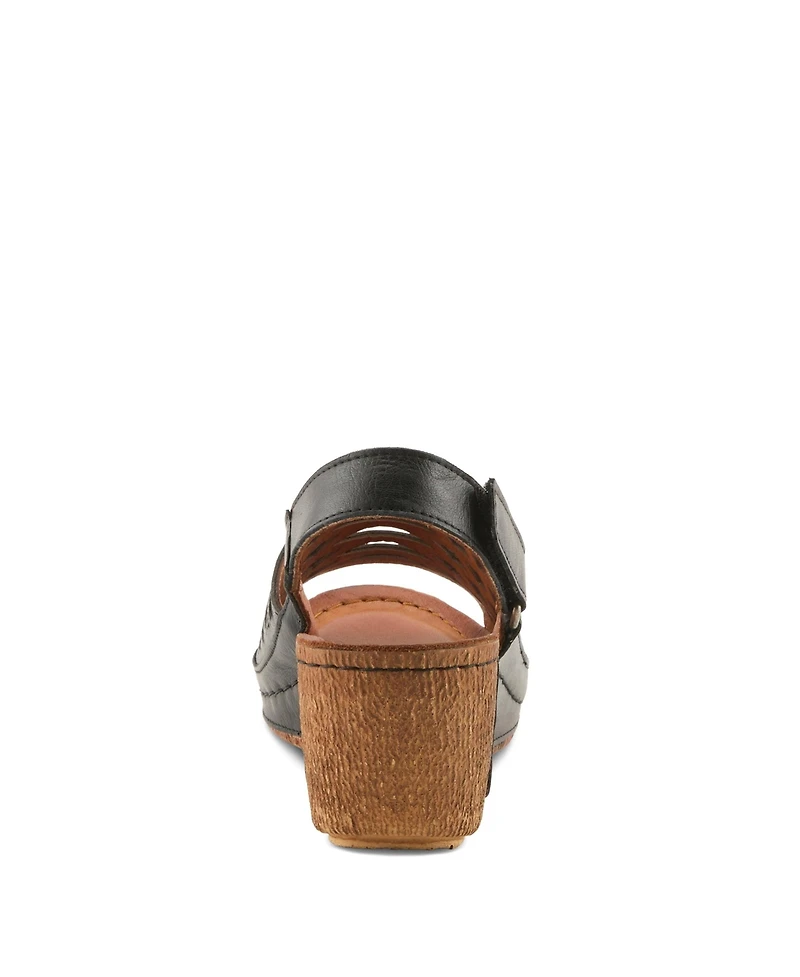Spring Step Women's Denair Wedge Slingback with Leather Upper