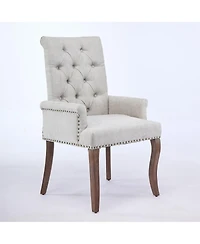 Flynama Upholstered Chenille Arm Dining Chair