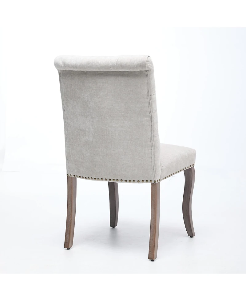 Flynama Upholstered Chenille Dining Chair Set of 2