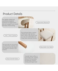 Flynama Wooden Dining Chairs Set of 2, Modern Fabric Upholstered Dining Room Chairs, Farmhouse Kitchen Chairs