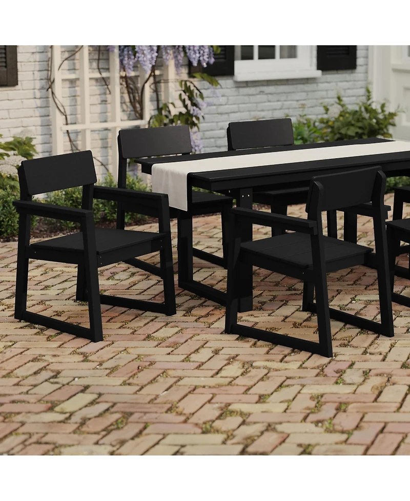 WestinTrends Modern Hdpe Outdoor Patio Dining Arm Chairs (Set of 2)