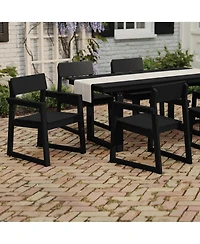WestinTrends Modern Hdpe Outdoor Patio Dining Arm Chairs (Set of 2)