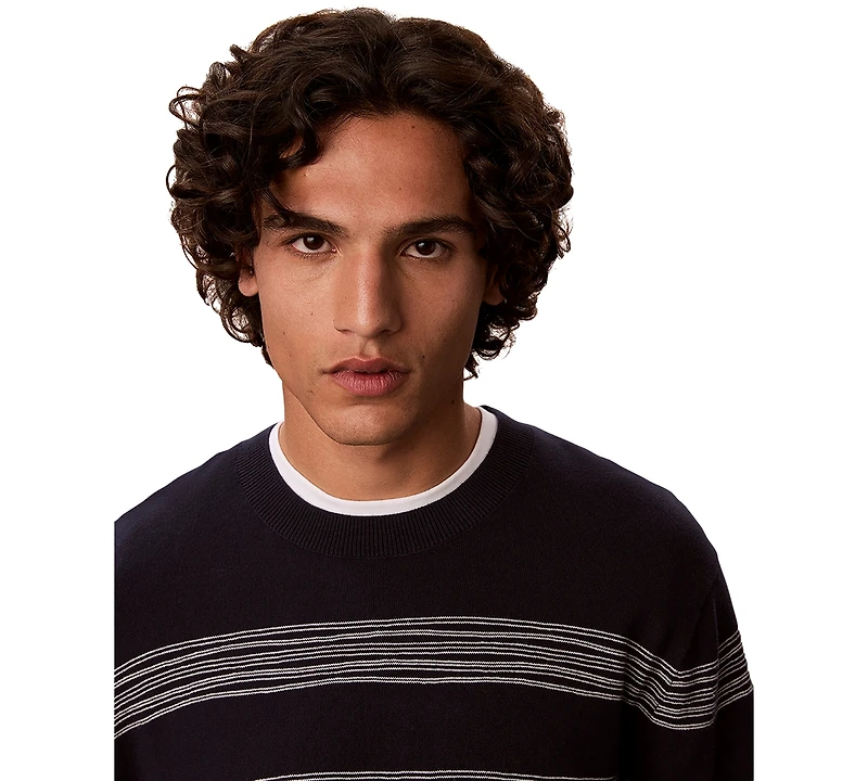 Calvin Klein Men's Space Stripe Crewneck Sweater