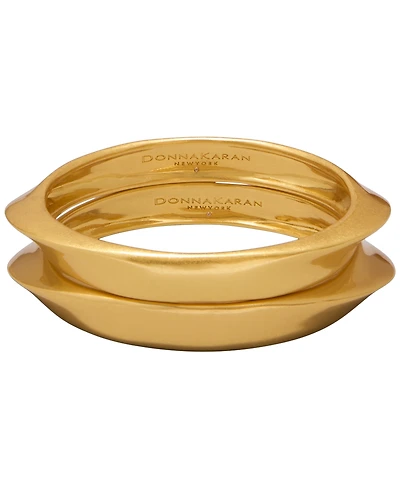 Donna Karan New York Gold-Plated Folded Bangle Bracelet, 2-Piece Set