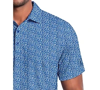 Pga Tour Men's Classic Floral Confetti Print Golf Polo Shirt