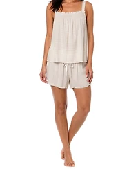Sincerely Jules Women's Gingham Woven Cami and Shorts Pajama Set